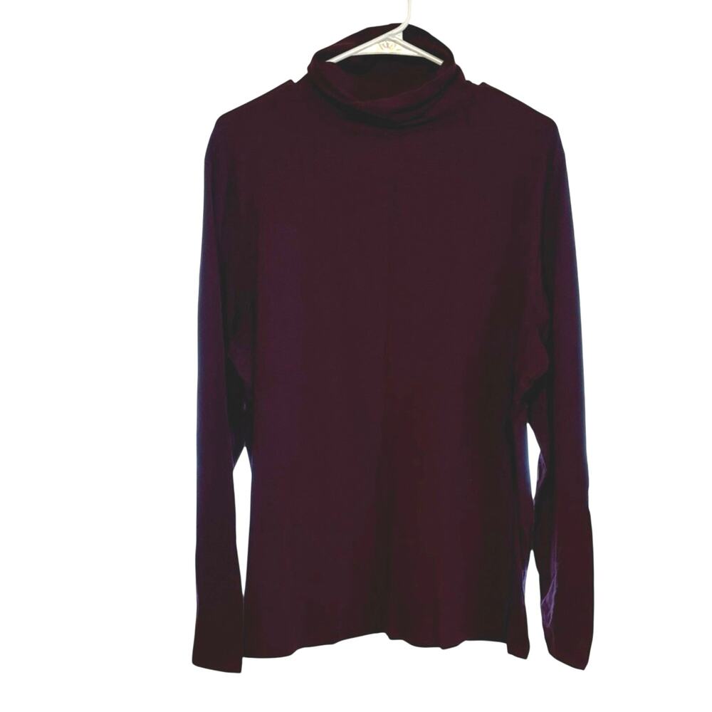 Amazon Essentials Burgundy Turtleneck Long Sleeve Top XXL Soft Basic